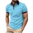 thumbnail image 1 of Black Summer Tops Plus Plus Size Blouses for Men 4X-5X Button Down Shirts for Men White Summer Clothes for Men 2025 Vacation Trendy Solid Color Tshirts, 1 of 6