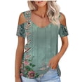 thumbnail image 1 of Black Summer Tops Plus Shirts for Women Plus Size Basic Fitted Tees Plus Size, 1 of 7