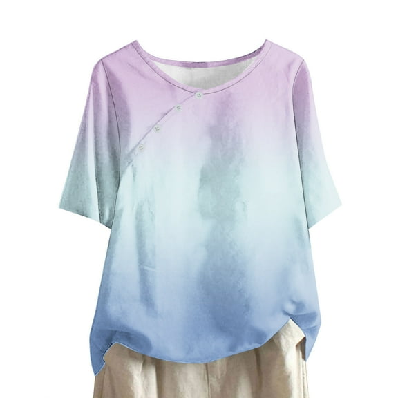 Black Summer Tops for Women Floral Print Blouses for Women Tshirts Shirts Graphic Funny