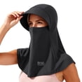 thumbnail image 1 of Black Sun Hats for Women with Hood-Full UV Protection, Large Brim with Face Mask and Shawl,Multi-Purpose Design for Outdoor Activities,Hiking, Cycling,Travel, 1 of 5