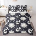 thumbnail image 1 of Black Sun And Moon Bedding Set 7 Pieces Extoic Boho Decor King Comforter,Glitter Staryy Sky Bed In A Bag Bohemian Trippy Hippie Style Comforter Set With Sheet for Woman Men, 1 of 5