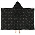 thumbnail image 1 of Black Sun Moon Star Planet Constellation Pattern Hooded Bath Towel，60"x35" for Ages 3 To 12 Kids, Quick Dry Lightweight Soft Microfiber Hood Beach Towel Cover Up for Kids, 1 of 7