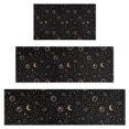 thumbnail image 1 of Black Sun Moon Star Planet Constellation Pattern Kitchen Rugs Sets Of 3,Kitchen Runner Rugs Non Skid Washable,Decorative Kitchen Floor Mats for Kitchen,Sink,Laundry,17"x30"+ 17"x47" + 17"x59", 1 of 6
