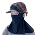 thumbnail image 1 of Black Sun Protection Mask Full Face Ice Silk Anti-UV Cycling Breathable Sunshade, 1 of 9