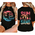 thumbnail image 1 of Black Sun Salt Sand Graphic Tees Print Tshirt Casual Shirts For Women Beach Vacation And Summer Holiday Tops S-5XL, 1 of 5