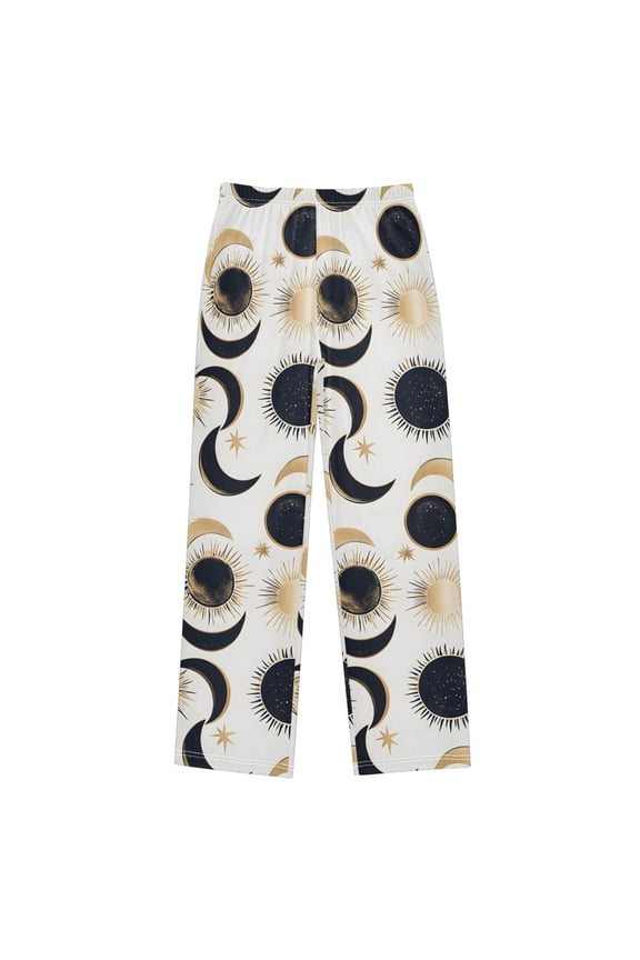 Black Sun and Moon Pattern Pajama Pants Soft Lightweight Lounge Pants Bottoms Sleep Pants Warm Comfy
