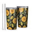 thumbnail image 1 of Black Sunflower 10oz Tumblers Stainless Steel Tumbler with Lid and Straw,Vacuum Insulated Double Wall Travel Tumbler Cups with Cleaning Brush for Coffee, Tea, 1 of 4