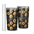 thumbnail image 1 of Black Sunflower 10oz Tumblers Stainless Steel Tumbler with Lid and Straw,Vacuum Insulated Double Wall Travel Tumbler Cups with Cleaning Brush for Coffee, Tea, 1 of 4