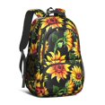 thumbnail image 1 of Black Sunflower Backpack for School,Cute School Bag,Schoolbag with Adjustable Shoulder Straps & Padded Back,16.9 Inch, 1 of 5