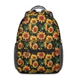 thumbnail image 1 of Black Sunflower Backpack for School,Cute School Bag,Schoolbag with Adjustable Shoulder Straps & Padded Back,15.3"x11"x6.7", 1 of 5