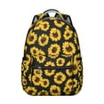 thumbnail image 1 of Black Sunflower Backpack for School,Cute School Bag,Schoolbag with Adjustable Shoulder Straps & Padded Back,15.3"x11"x7.1"., 1 of 6