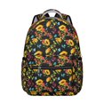 thumbnail image 1 of Black Sunflower Backpack for School,Cute School Bag,Schoolbag with Adjustable Shoulder Straps & Padded Back,15.3"x11"x7.1"., 1 of 6