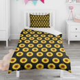 thumbnail image 1 of Black Sunflower Duvet Cover and Pillowcase Set for Single Bedding, Bedroom Accessories for Kids Teens, 1 of 5
