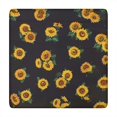 thumbnail image 1 of Black Sunflower Green Leaf Pattern Square Fitted Tablecloth with Elastic Edge,Square Table Cover,Washable Elastic Table Cover for Home Kitchen Party Decor 34"x34", 1 of 6