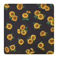 thumbnail image 1 of Black Sunflower Green Leaf Pattern Square Fitted Tablecloth with Elastic Edge,Square Table Cover,Washable Elastic Table Cover for Home Kitchen Party Decor 36"x36", 1 of 6