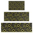 thumbnail image 1 of Black Sunflower Leaf Pattern Kitchen Rugs Sets Of 3,Kitchen Runner Rugs Non Skid Washable,Decorative Kitchen Floor Mats for Kitchen,Sink,Laundry,17"x30"+ 17"x47" + 17"x59", 1 of 6