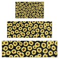 thumbnail image 1 of Black Sunflower Pattern Kitchen Rugs Sets Of 3,Kitchen Runner Rugs Non Skid Washable,Decorative Kitchen Floor Mats for Kitchen,Sink,Laundry,17"x30"+ 17"x47" + 17"x59", 1 of 6
