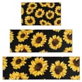 thumbnail image 1 of Black Sunflower Pattern Kitchen Rugs Sets Of 3,Kitchen Runner Rugs Non Skid Washable,Decorative Kitchen Floor Mats for Kitchen,Sink,Laundry,17"x30"+ 17"x47" + 17"x59", 1 of 6