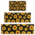 thumbnail image 1 of Black Sunflower Pattern Kitchen Rugs Sets Of 3,Kitchen Runner Rugs Non Skid Washable,Decorative Kitchen Floor Mats for Kitchen,Sink,Laundry,17"x30"+ 17"x47" + 17"x59", 1 of 6