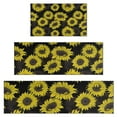 thumbnail image 1 of Black Sunflower Pattern Kitchen Rugs Sets Of 3,Kitchen Runner Rugs Non Skid Washable,Decorative Kitchen Floor Mats for Kitchen,Sink,Laundry,17"x30"+ 17"x47" + 17"x59", 1 of 6