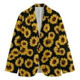 thumbnail image 1 of Black Sunflower Pattern Print Men'S Blazer, Floral Fun Novelty Blazer, 1 of 4