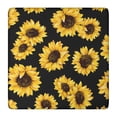 thumbnail image 1 of Black Sunflower Pattern Square Fitted Tablecloth with Elastic Edge,Square Table Cover,Washable Elastic Table Cover for Home Kitchen Party Decor 36"x36", 1 of 6