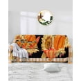 thumbnail image 1 of Black Sunflower Pumpkin Sofa Couch Covers for 3 Cushion Couch,Washable L Shape Sectional Sofa Covers for Loverseat/Pet/Kid,Thanksgiving Orange Yellow Plaid Slipcover Throw Blanket Futon Cover 71x134, 1 of 8