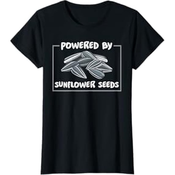 Black Sunflower Seeds Graphic Vegan T-Shirt - Powered by Sunflower ...