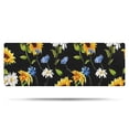 thumbnail image 1 of Black Sunflower White Daisy Pattern Bathroom Rugs Mat,Non Slip Microfiber Bathroom Rug,Rubber Backing,Soft Bathroom Mats for Bathroom Floor,Tub and Shower,47x17in(120x43cm), 1 of 5