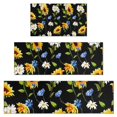 thumbnail image 1 of Black Sunflower White Daisy Pattern Kitchen Rugs Sets Of 3,Kitchen Runner Rugs Non Skid Washable,Decorative Kitchen Floor Mats for Kitchen,Sink,Laundry,17"x30"+ 17"x47" + 17"x59", 1 of 6