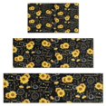thumbnail image 1 of Black Sunflower Word Pattern Kitchen Rugs Sets Of 3,Kitchen Runner Rugs Non Skid Washable,Decorative Kitchen Floor Mats for Kitchen,Sink,Laundry,17"x30"+ 17"x47" + 17"x59", 1 of 6