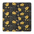 thumbnail image 1 of Black Sunflower Word Pattern Square Fitted Tablecloth with Elastic Edge,Square Table Cover,Washable Elastic Table Cover for Home Kitchen Party Decor 34"x34", 1 of 6