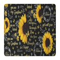 thumbnail image 1 of Black Sunflower Word Pattern Square Fitted Tablecloth with Elastic Edge,Square Table Cover,Washable Elastic Table Cover for Home Kitchen Party Decor 36"x36", 1 of 6