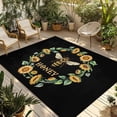 thumbnail image 1 of Black Sunflowers Bees Outdoor Rug for Patio/Deck/Porch, Non-Slip Large Area Rug 4 x 6 Ft, Farmhouse Honey Floral Rings Indoor Outdoor Rugs Washable Area Rugs, Reversible Camping Rug Carpet Runner, 1 of 8