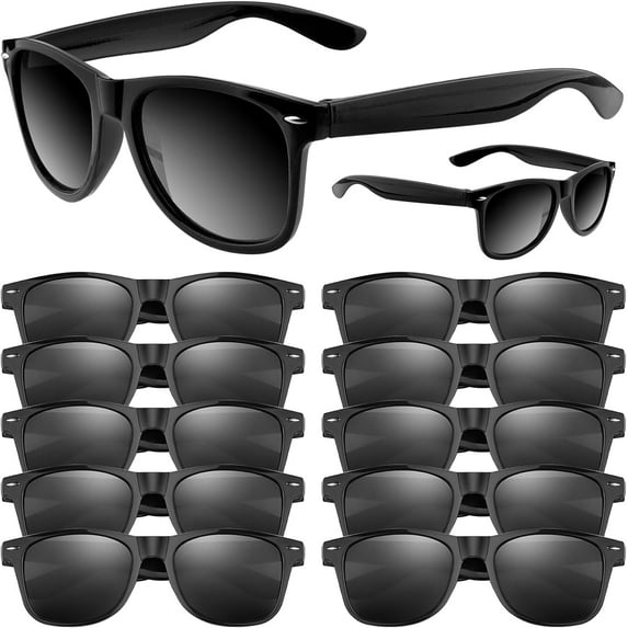 Black Sunglasses Bulk, 6/12/24/48 Pack Sunglasses Party Favors for Summer Beach Pool Birthday Wedding Party Supplies