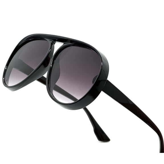 Black Sunglasses Round Thick Frame Aviator Style Fashion Classic Style Lentes Gafas