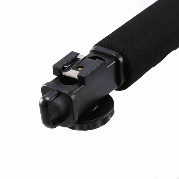 Black Super Grip Handheld Video Stabilizer Camera Mount C-Shape Bracket with Hot Shoe Mount for DSLR DV Camcorders Action Shots and Low Angle Filming (10 inches / 25.4 cm)