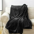 thumbnail image 1 of Black Super Soft Warm Cozy Flannel Fleece Micro Plush Microfiber Bed Throw Blanket, 1 of 5