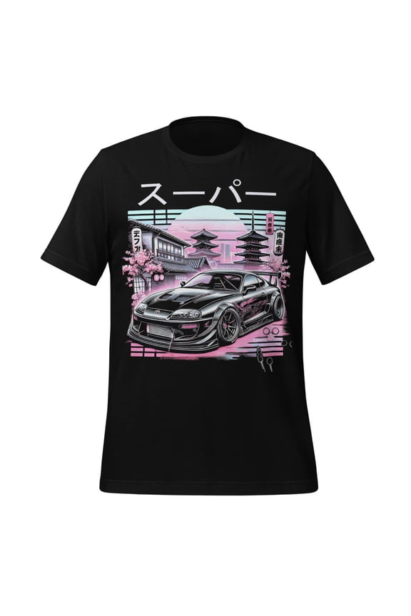 Black Supra MK4 t-shirt for 1990s JDM Japanese Tuner Car Culture Fans Retro Graphic Tee (5XL)