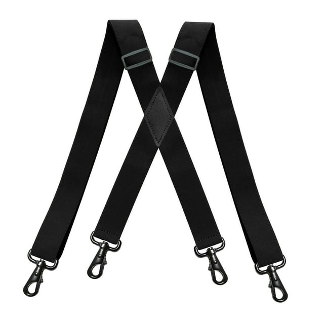 Black Suspenders For Men Big And Tall Heavy Duty Work Adjustable