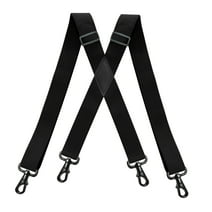 Black Suspenders For Men Big And Tall Heavy Duty Work Adjustable Suspenders With 4 Swivel Hooks