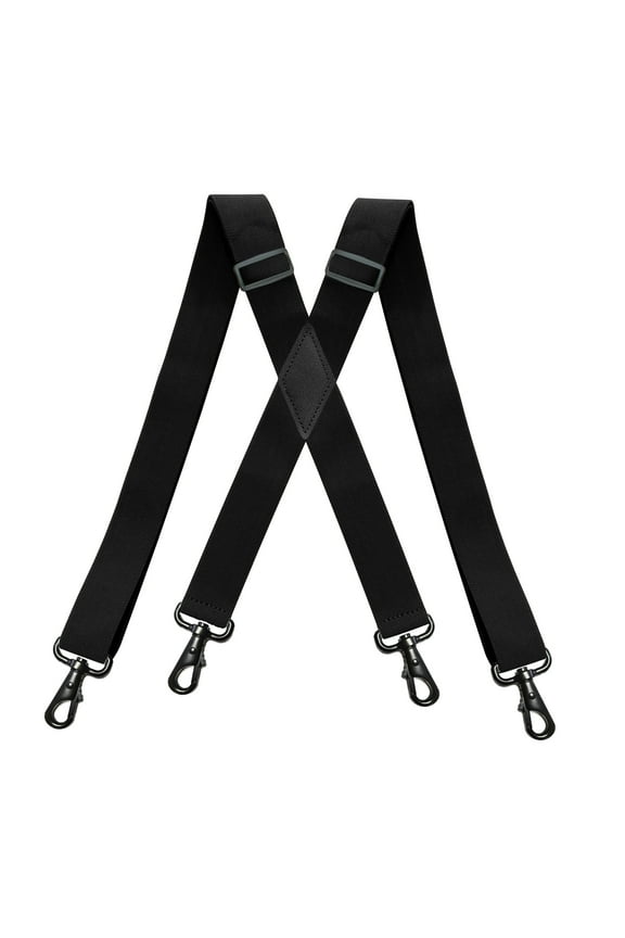 Black Suspenders For Men Big And Tall Heavy Duty Work Adjustable Suspenders With 4 Swivel Hooks