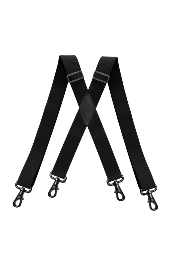 Black Suspenders for Men Big And Tall Heavy Duty Work Adjustable Suspenders With 4 Swivel Hooks