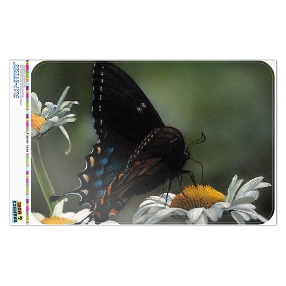 Black Swallowtail Butterfly and Daisies Home Business Office Sign