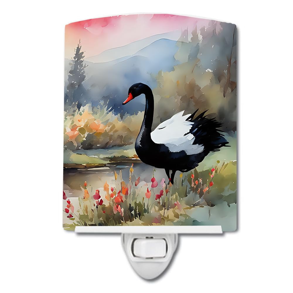 Black Swan Ceramic Night Light 4 in x 6 in