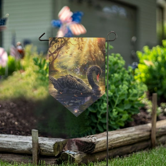 Black Swan Garden Flag 18" x 12.5" Double Sided Yard Lawn Outdoor Decor Small Yard Flags