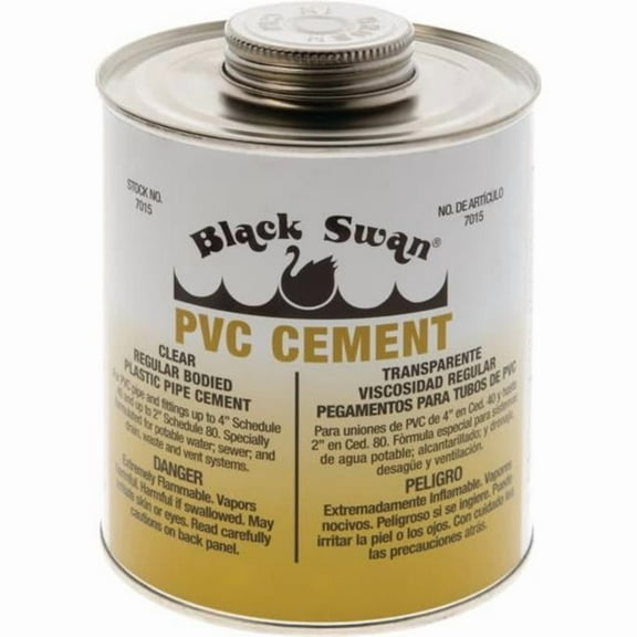 Black Swan Manufacturing 7015 PVC Solvent Cement Reg Bodied, Clear - 32 oz