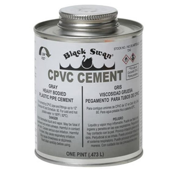 Black Swan Manufacturing 7094 PVC Solvent Cement Gray Heavy Bodied - 16 oz