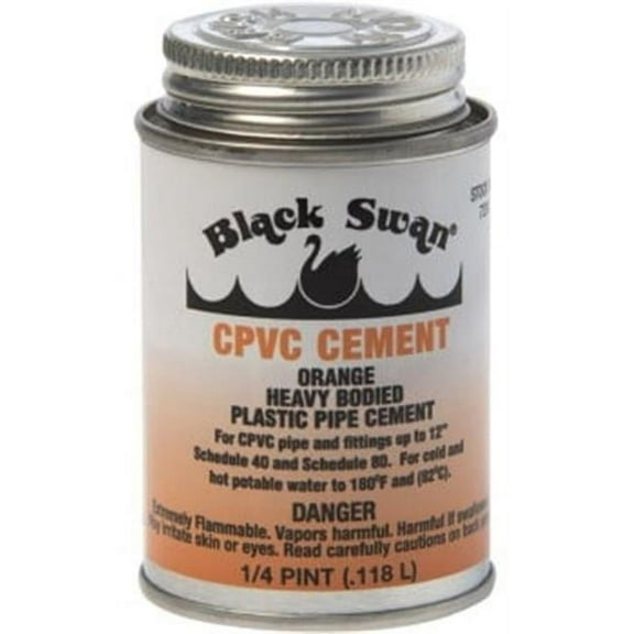Black Swan Manufacturing  CPVC Solvent 4 oz Cement Orange Heavybodie