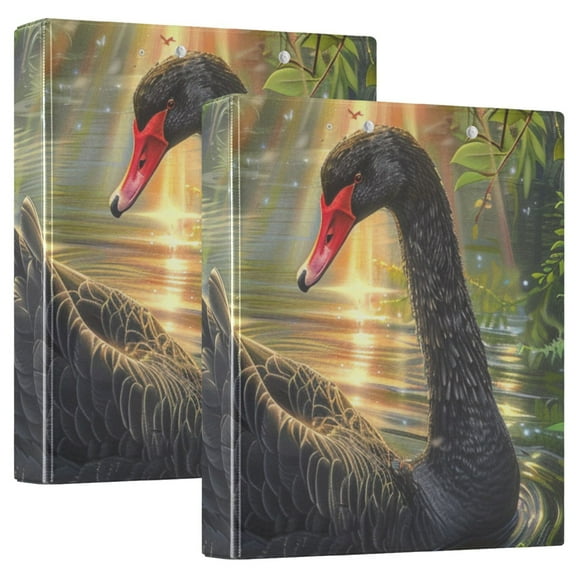 Black Swan Sunlight 3 Ring Binders 1.5 inch Hardcover File Folders with Interior Pockets A4 Size Organizer for School Office Hospital